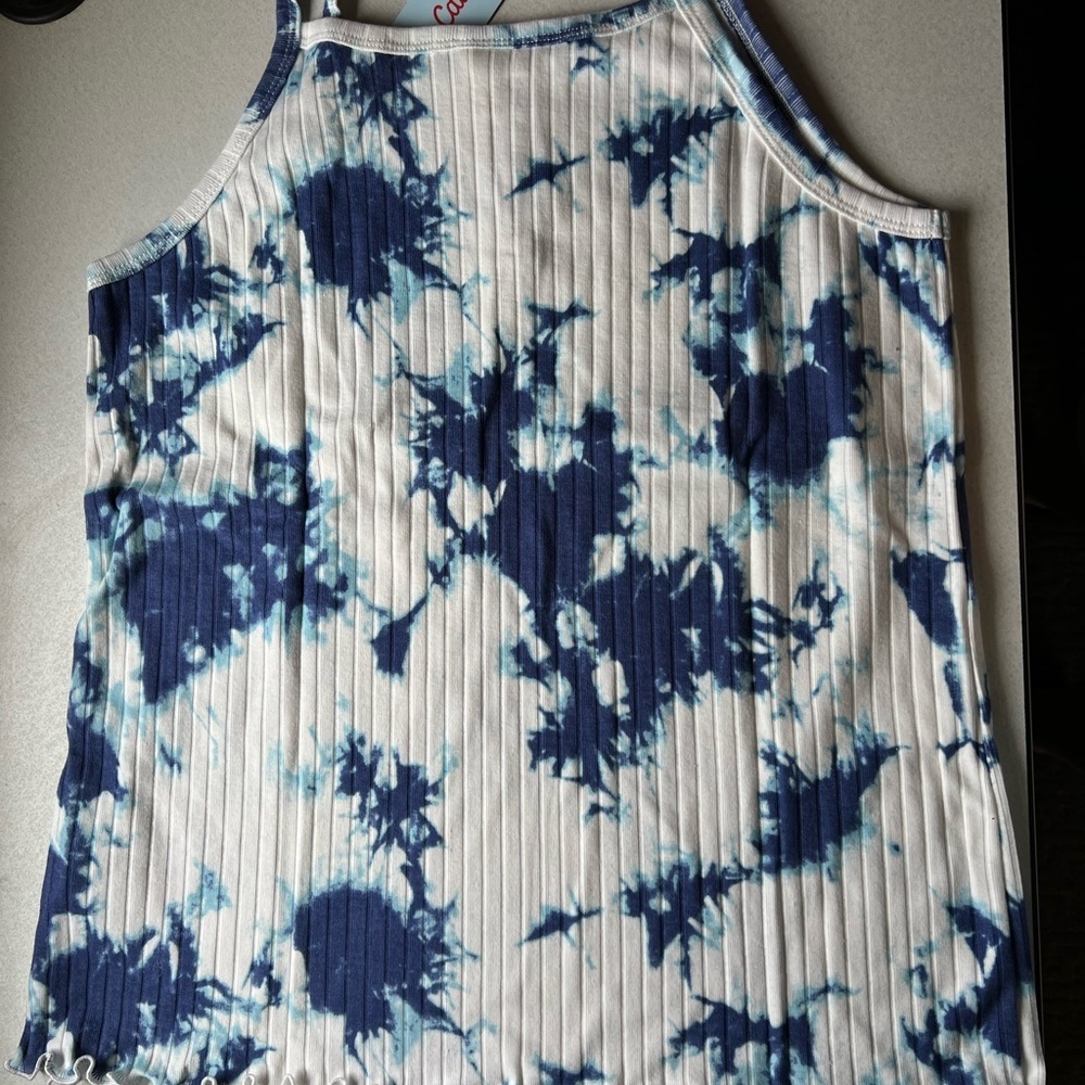 Blue and white tie dye tank girls size extra large (14/16) NWT​ - Picture 3 of 3